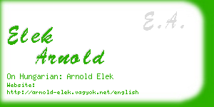 elek arnold business card